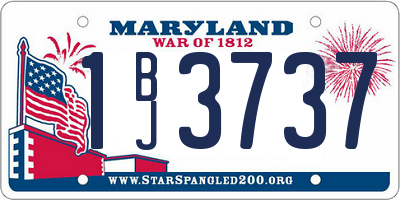 MD license plate 1BJ3737