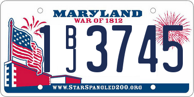 MD license plate 1BJ3745