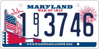 MD license plate 1BJ3746