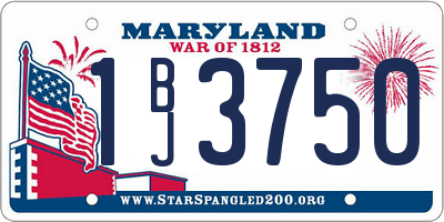 MD license plate 1BJ3750