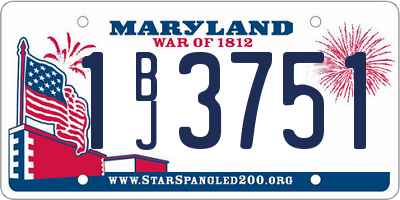 MD license plate 1BJ3751