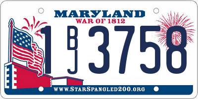 MD license plate 1BJ3758