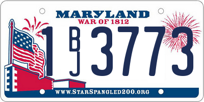 MD license plate 1BJ3773