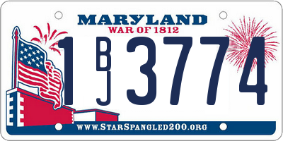 MD license plate 1BJ3774