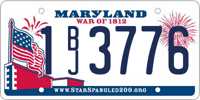 MD license plate 1BJ3776