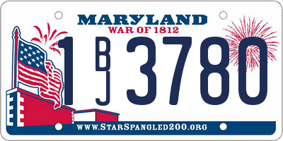 MD license plate 1BJ3780