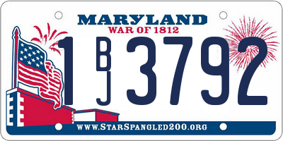 MD license plate 1BJ3792