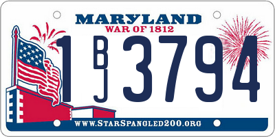 MD license plate 1BJ3794