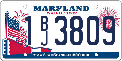 MD license plate 1BJ3809