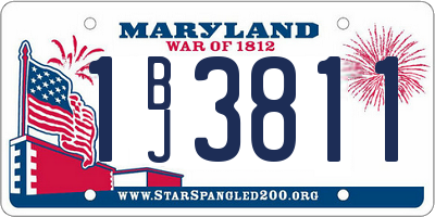 MD license plate 1BJ3811