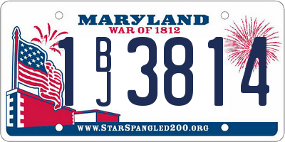 MD license plate 1BJ3814