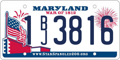 MD license plate 1BJ3816