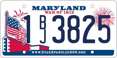 MD license plate 1BJ3825