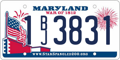 MD license plate 1BJ3831