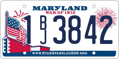 MD license plate 1BJ3842