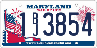 MD license plate 1BJ3854