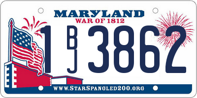 MD license plate 1BJ3862
