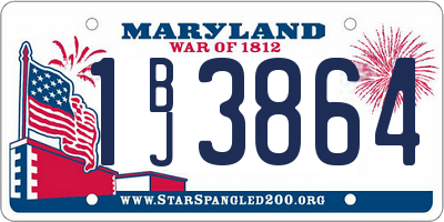 MD license plate 1BJ3864