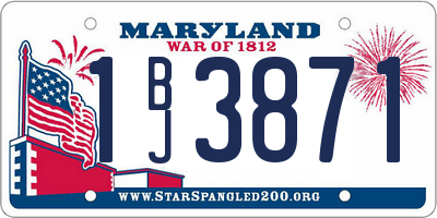 MD license plate 1BJ3871