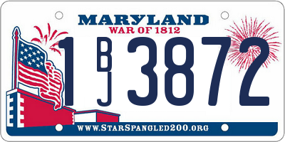 MD license plate 1BJ3872