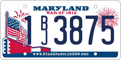 MD license plate 1BJ3875