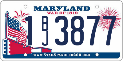 MD license plate 1BJ3877