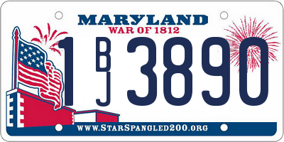 MD license plate 1BJ3890