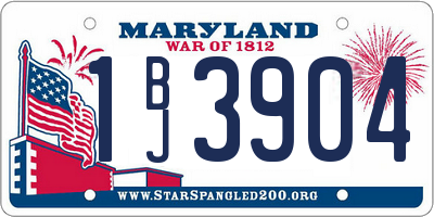 MD license plate 1BJ3904