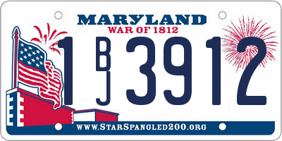 MD license plate 1BJ3912