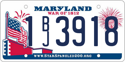 MD license plate 1BJ3918
