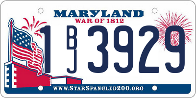 MD license plate 1BJ3929