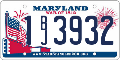 MD license plate 1BJ3932
