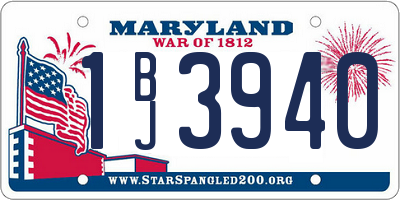 MD license plate 1BJ3940