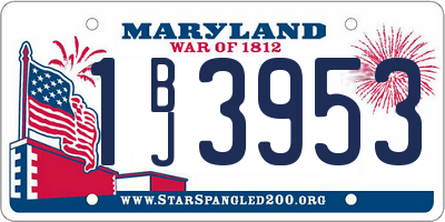 MD license plate 1BJ3953
