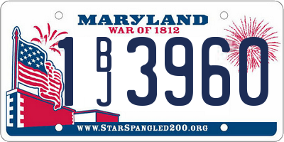 MD license plate 1BJ3960