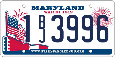 MD license plate 1BJ3996