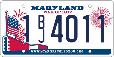 MD license plate 1BJ4011