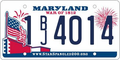 MD license plate 1BJ4014