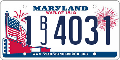 MD license plate 1BJ4031