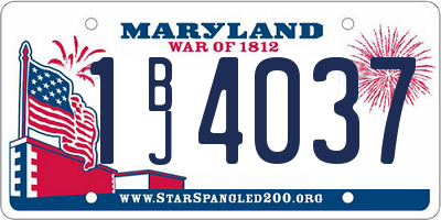 MD license plate 1BJ4037