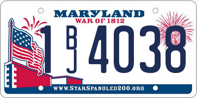 MD license plate 1BJ4038