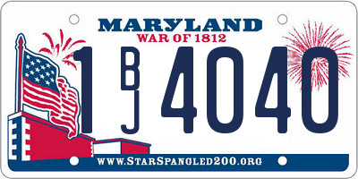 MD license plate 1BJ4040