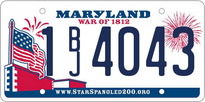 MD license plate 1BJ4043