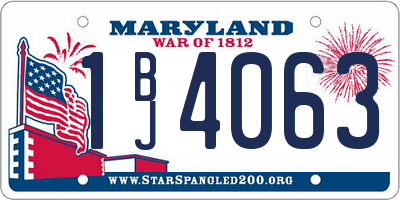 MD license plate 1BJ4063