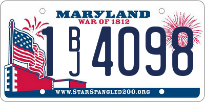 MD license plate 1BJ4098