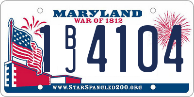 MD license plate 1BJ4104