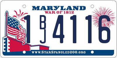 MD license plate 1BJ4116