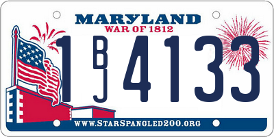 MD license plate 1BJ4133