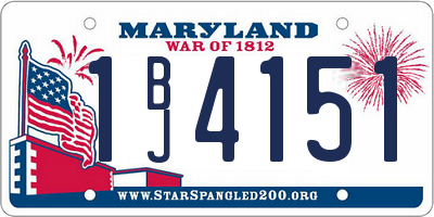 MD license plate 1BJ4151