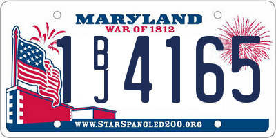 MD license plate 1BJ4165